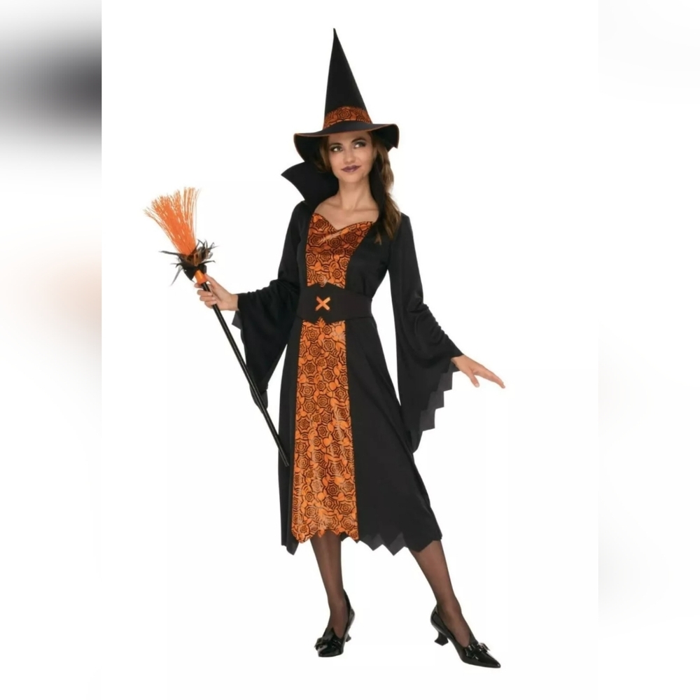 Kids Witch Costume Orange and Black Hocus Pocus Dress